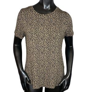Old Navy Short Sleeve Animal Print Tee Womens Size Medium Crew Neck Casual